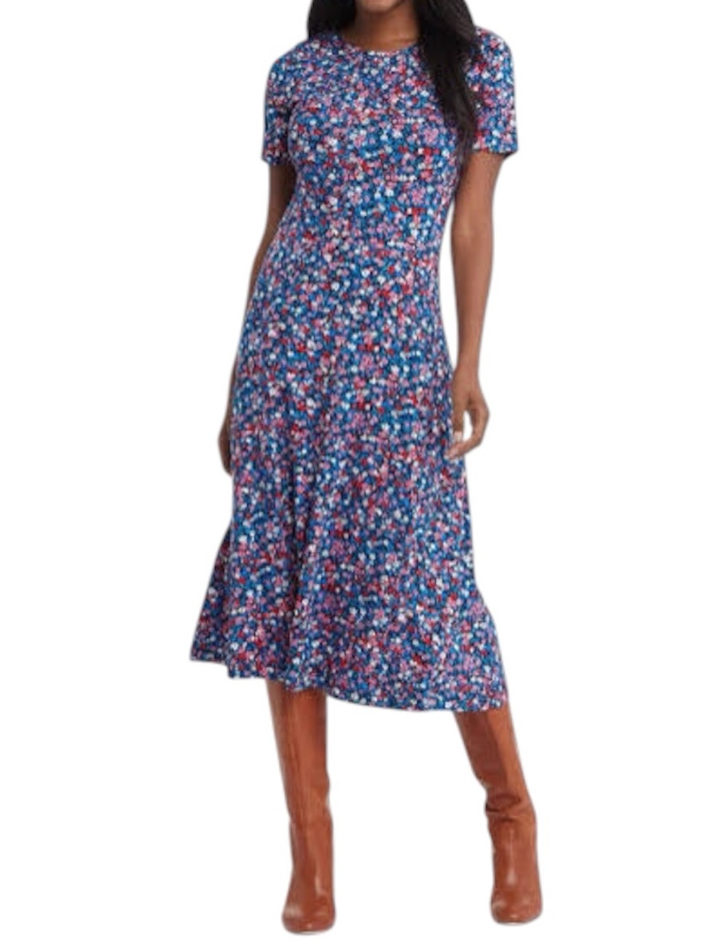 DRAPER JAMES Tammy MIDI T-shirt Dress in Ditsy Floral - NWT - Medium